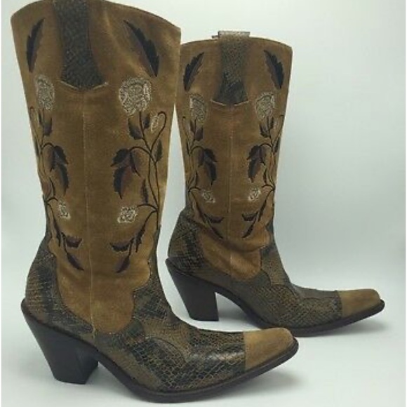 Antonio Melani “Justine” Leather Snakeskin Boots - Picture 2 of 4